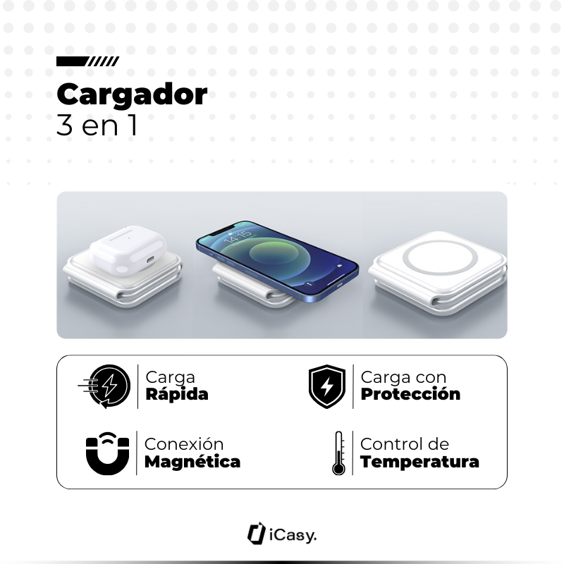 Cargador Plegable por Inducción 3 en 1